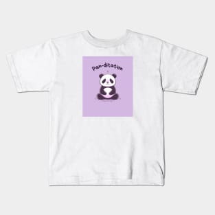 Kawaii Cute Yoga Meditating Panda Kids T-Shirt